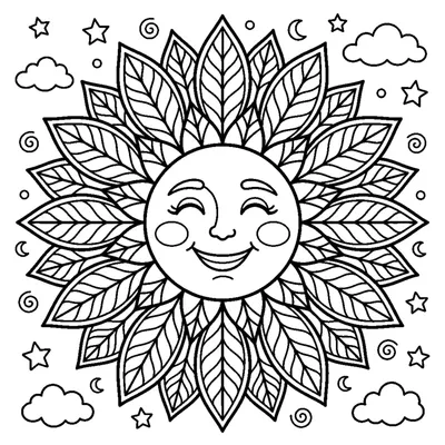 Cheerful Sun Mandala with Ray Petals