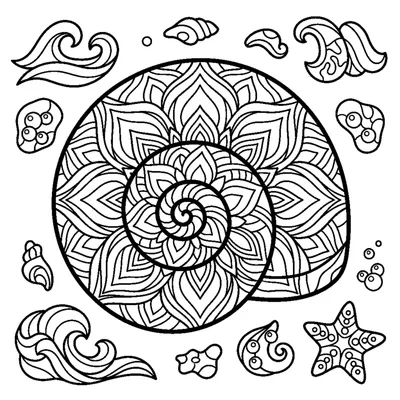 Seashell Spiral Mandala
