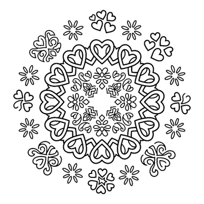 Mandala Circular com Corrente de Corações