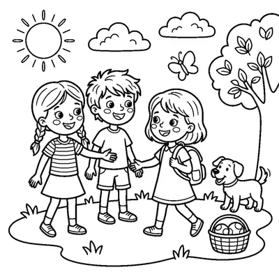 Kids Welcoming a New Friend with a Smile