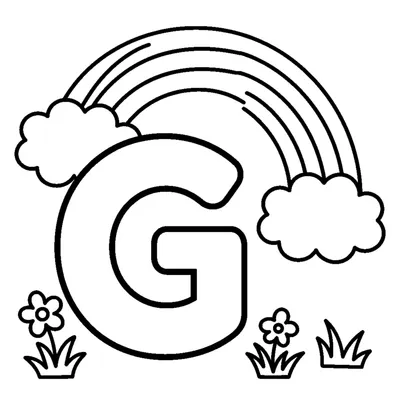 Lettre G et un Arc-en-ciel brillant