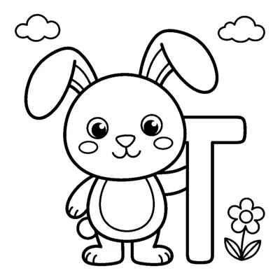 Letter T and a tiny Rabbit
