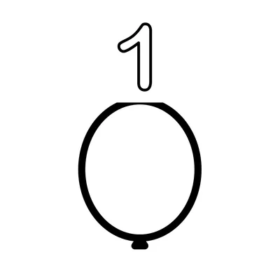 1 rakamı ve 1 tane parlak balon