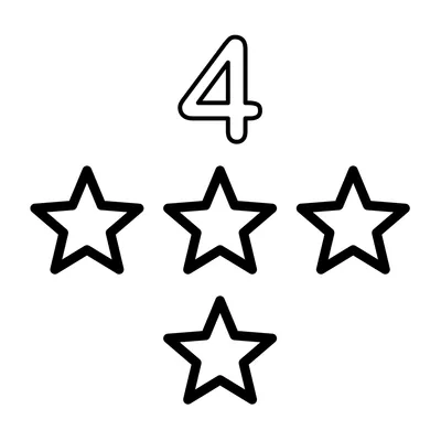 Número 4 e 4 estrelinhas