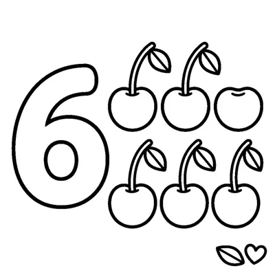 Number 6 and 6 sweet cherries