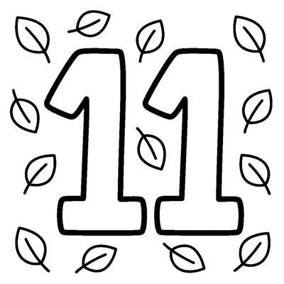 Number 11 and 11 little leaves