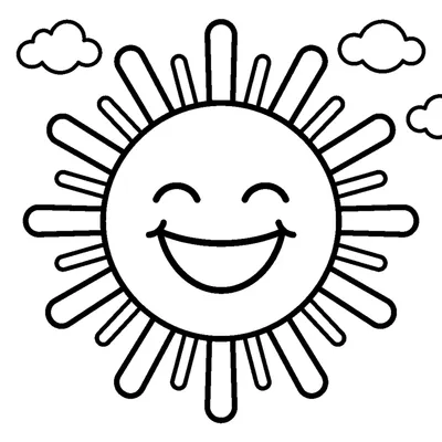 Sol feliz com um sorriso gigante