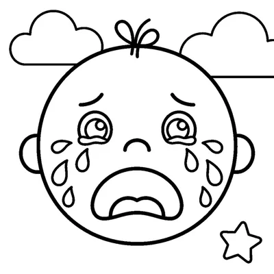 Crying Baby Face with Open Mouth