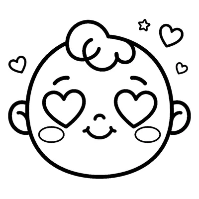 Sweet Face in Love with Heart Eyes