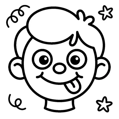 Cara de niño travieso sacando la lengua