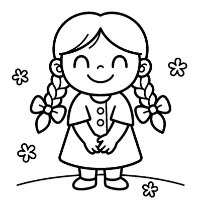 Petite fille souriante avec des tresses