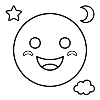 Círculo grande sorridente, primeiro desenho de forma