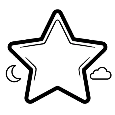 Estrella brillante, grande y hueca
