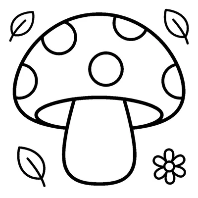 Cute Mushroom with a Big Cap