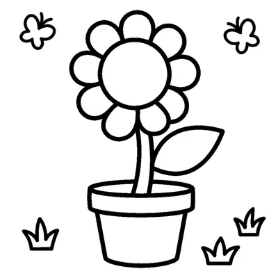 Semplice vaso con un grande fiore