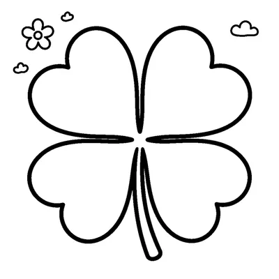 Simple four-leaf clover with thick lines