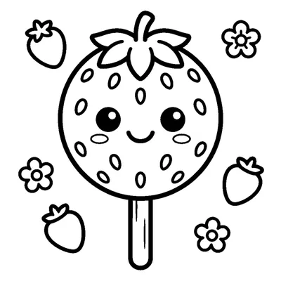 Big smiling strawberry lollipop