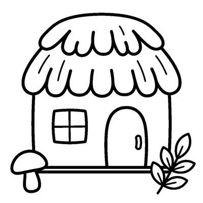 Adorable cabaña del bosque con techo de paja
