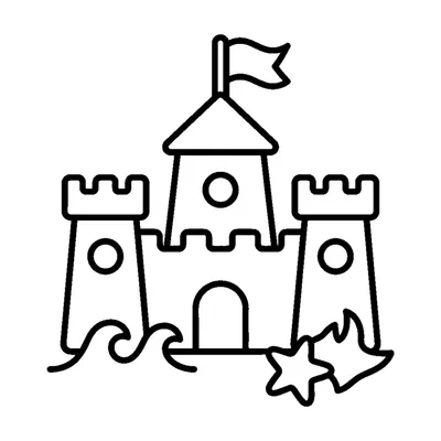 Castillito de arena con una bandera