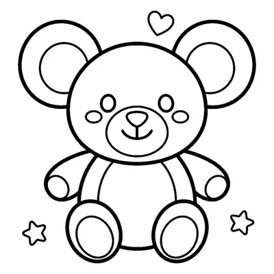 Cute teddy bear with big ears