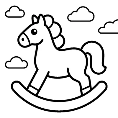 Wooden rocking horse