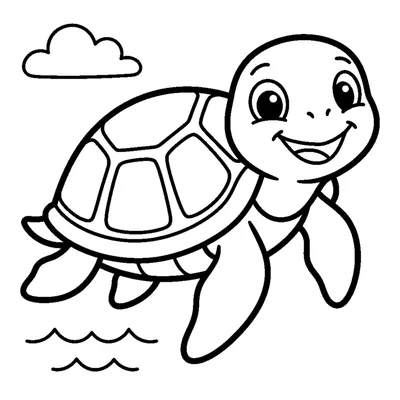 Tortuguita sonriente en su caparazón