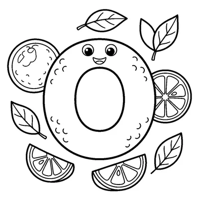Letter O with sweet Orange slices