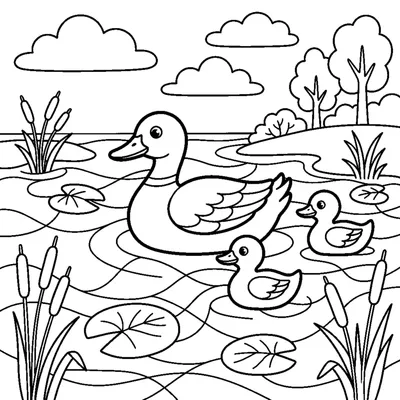 Find and color the even-numbered ducks in the pond