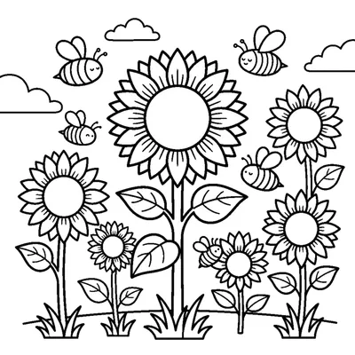Champ de tournesols en été avec des abeilles qui butinent