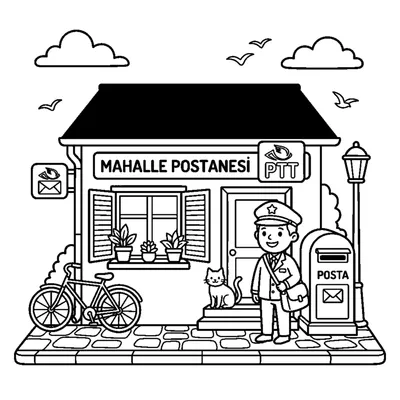 Neighborhood Post Office with a Mailbox