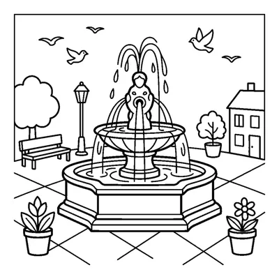 Fountain in the City Square