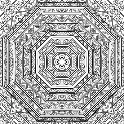 Mandala géométrique aux octogones superposés
