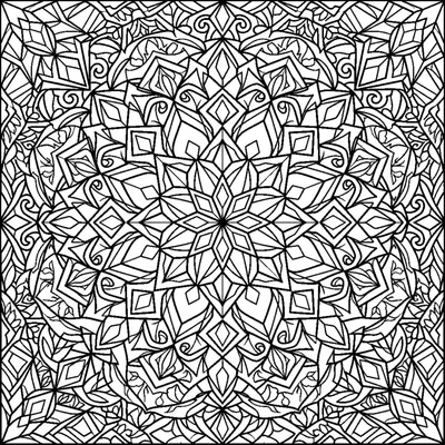 Geometric Mandala with a Diamond Crystal Pattern