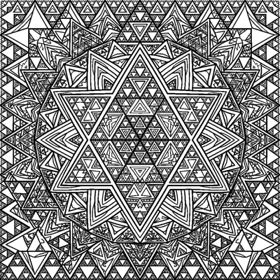 Mandala mit vielen kleinen Dreiecken