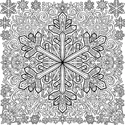 Detailed Snowflake Mandala