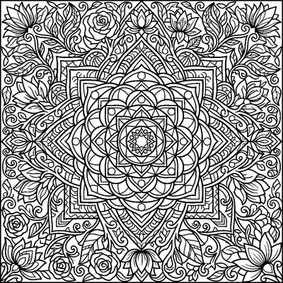 Mandala Geométrica com Desenho de Vitral