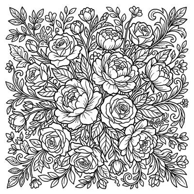 Buquê Detalhado de Peônias e Rosas