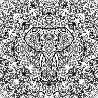 Symmetrical elephant mandala