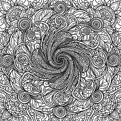 Abstract zentangle mandala with spirals and dots