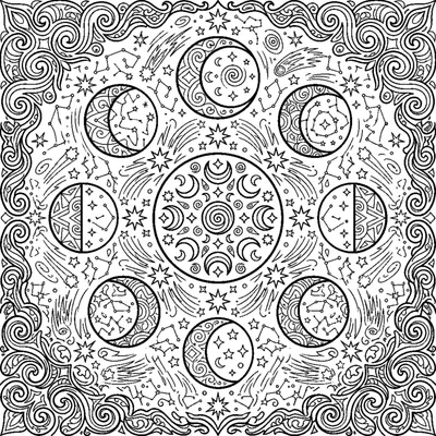 Mystical Moon and Stardust Mandala
