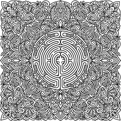 Symmetrical Labyrinth Mandala