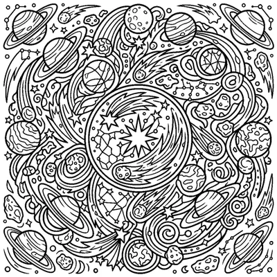 Cosmic Star and Comet Mandala