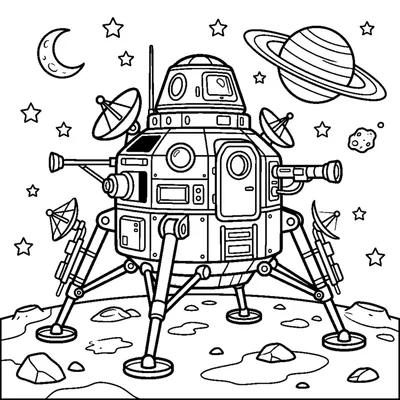 Rover with an antenna and landing gear
