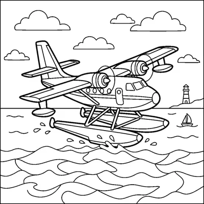 Firefighting plane scooping water