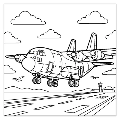 Frachtflugzeug mit ausgefahrenen Rädern