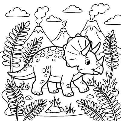 Eğreltiotları arasında yürüyen dinozor