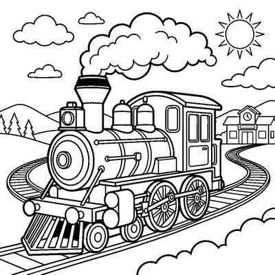 Steam locomotive with smoke from its chimney