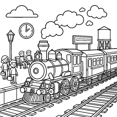 Passenger train at the platform