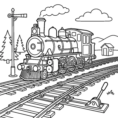 Locomotive changing tracks