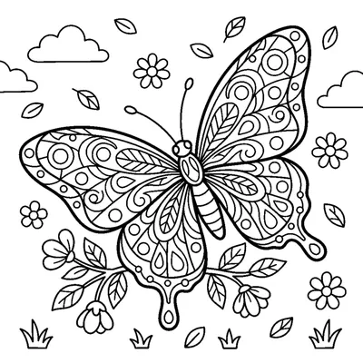 Borboleta com asas estampadas